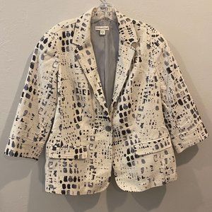 Coldwater Creek White Crocodile Print Blazer